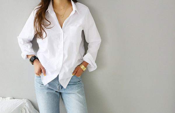 New Queen One Pocket Women White Shirt