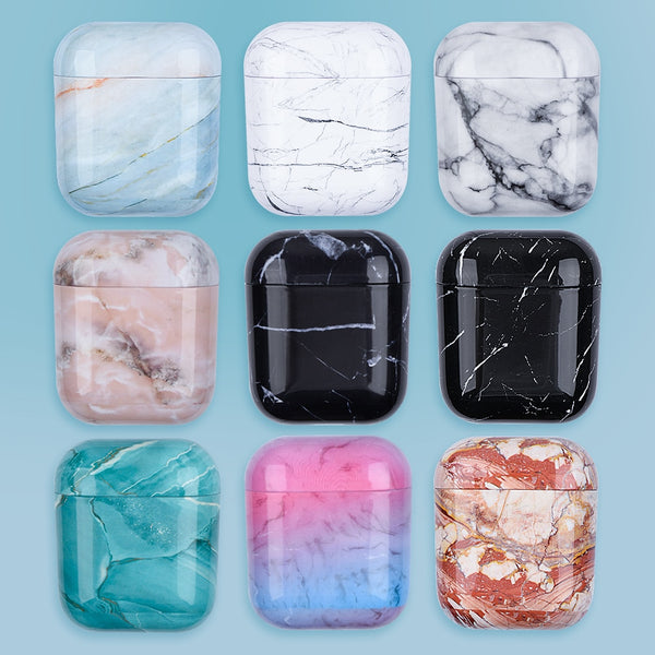 Marble Pattern Case For Apple AirPods 2 Earphone Hard PC Earphones Box Case For Apple AirPod 1 Fashion Couple Cover Coque Fundas